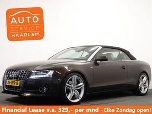 Audi A5 Cabriolet 2.0 TFSI 211pk S-Line Autom, Leer, Navi, Xenon, Full, Nieuwstaat